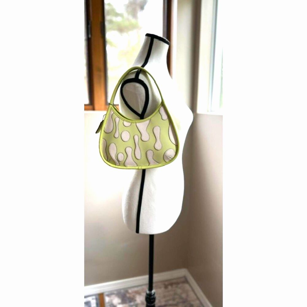 NWT Coachtopia Lime Green and White Lava Applique Ergo shoulder bag
